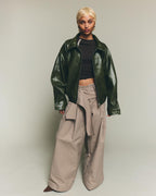 Leather Jacket - Olive