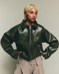 Leather Jacket - Olive