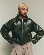 Leather Jacket - Olive
