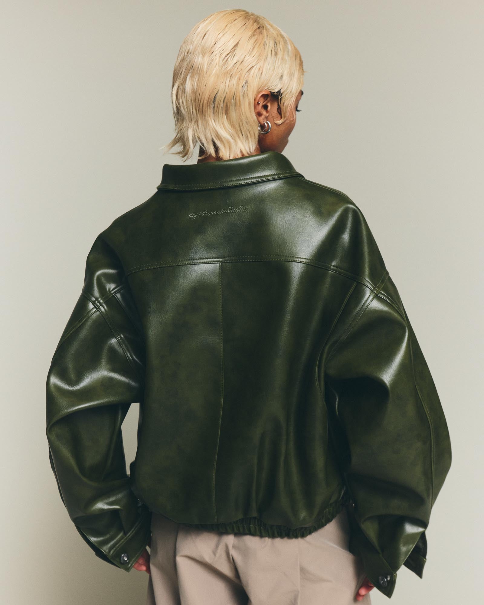 Leather Jacket - Olive