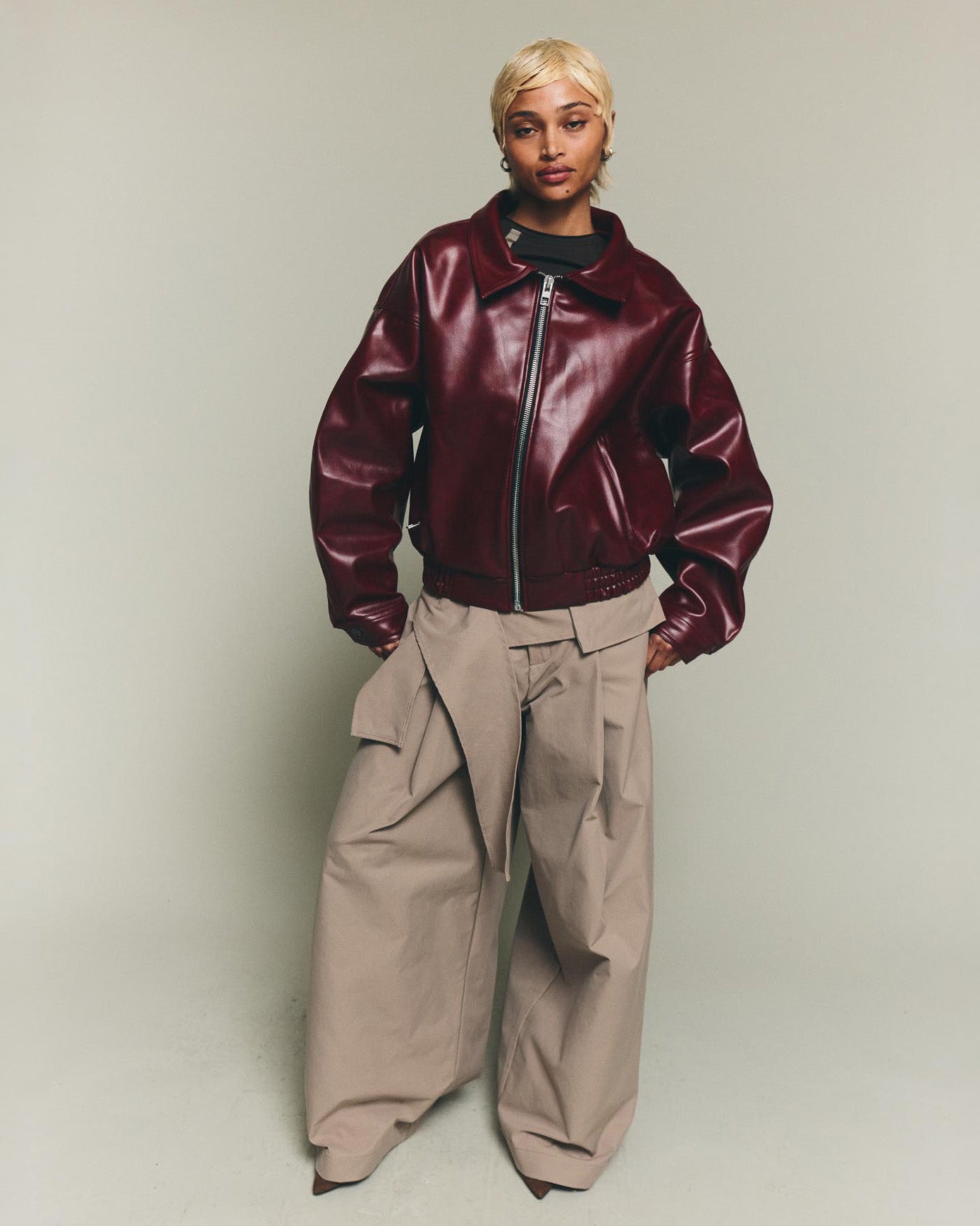 Leather Jacket - Burgundy