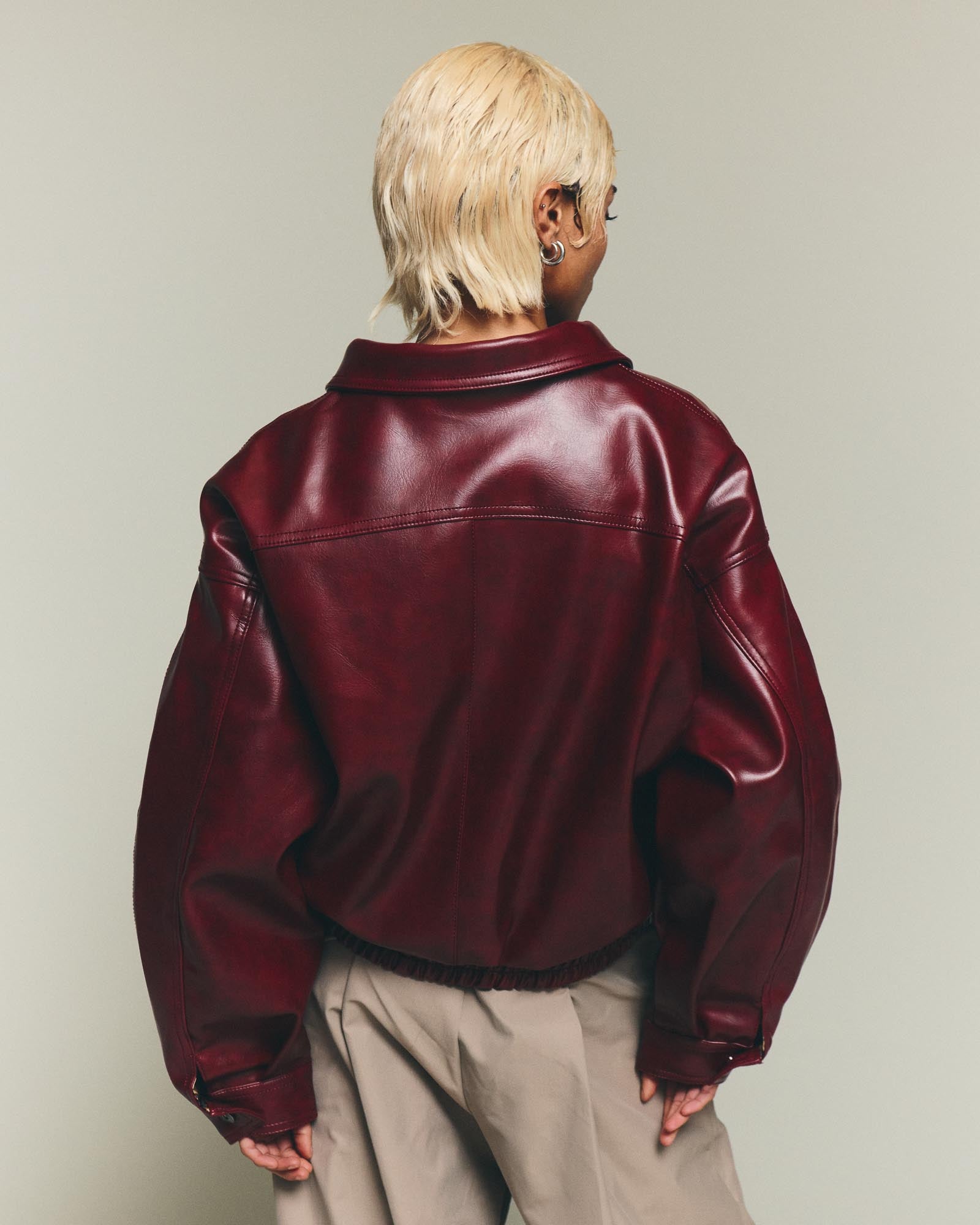 Leather Jacket - Burgundy