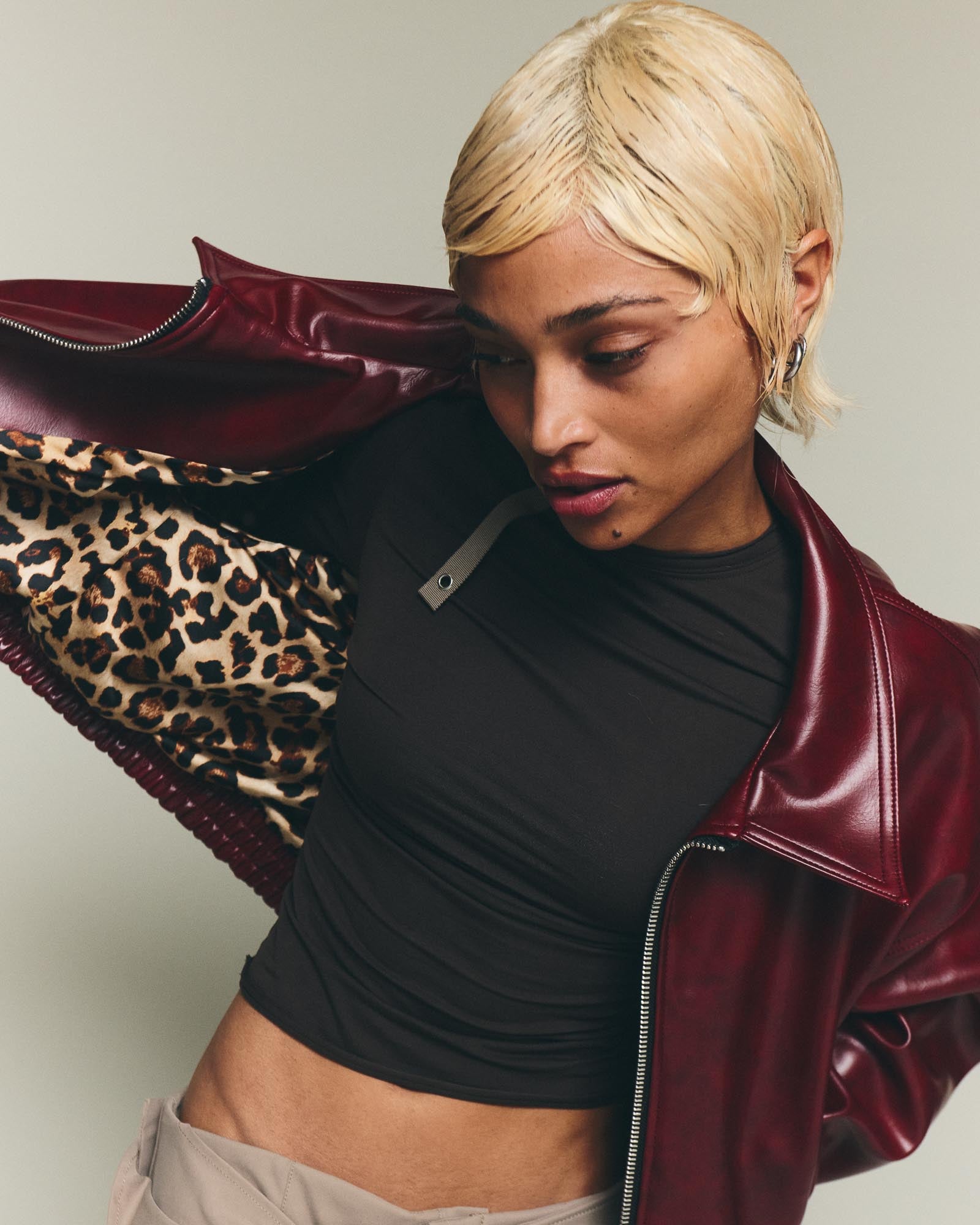 Leather Jacket - Burgundy