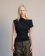 Asymmetrical drop-shoulder - Black