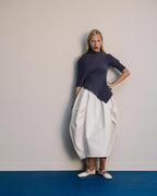 Asymmetric Rib-Knit Top - Purple