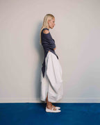 Asymmetric Rib-Knit Top - Purple