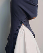 Asymmetric Rib-Knit Top - Purple