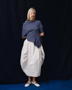 Asymmetric Rib-Knit Top - Purple