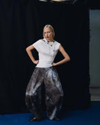 Asymmetrical drop-shoulder - White