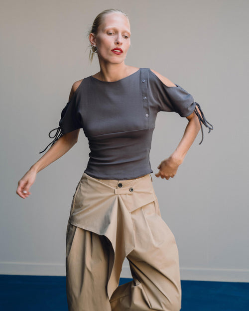 Asymetrical Pant - Khaki