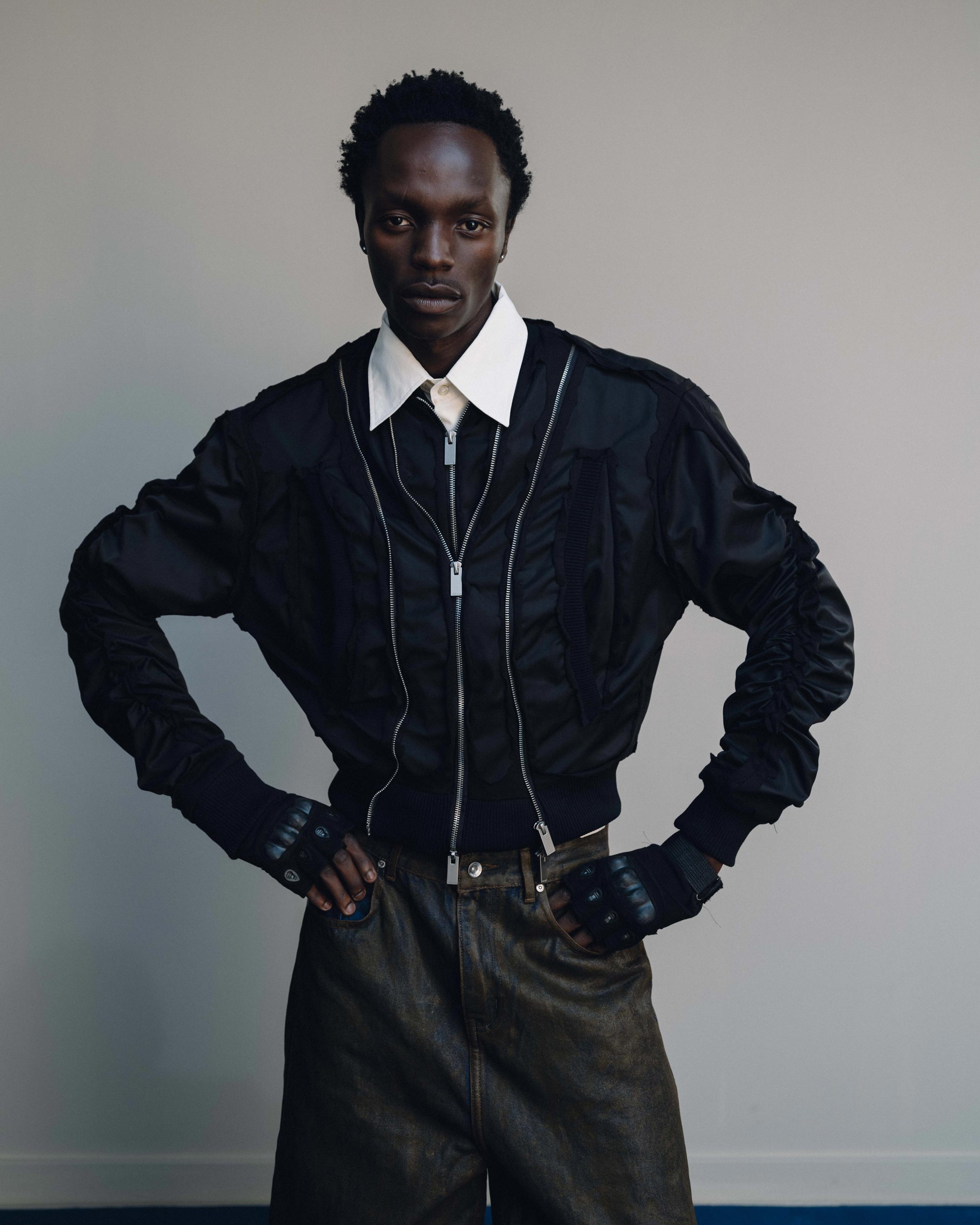 SPYDER MULTI ZIPPER FRINGE BOMBER JACKET