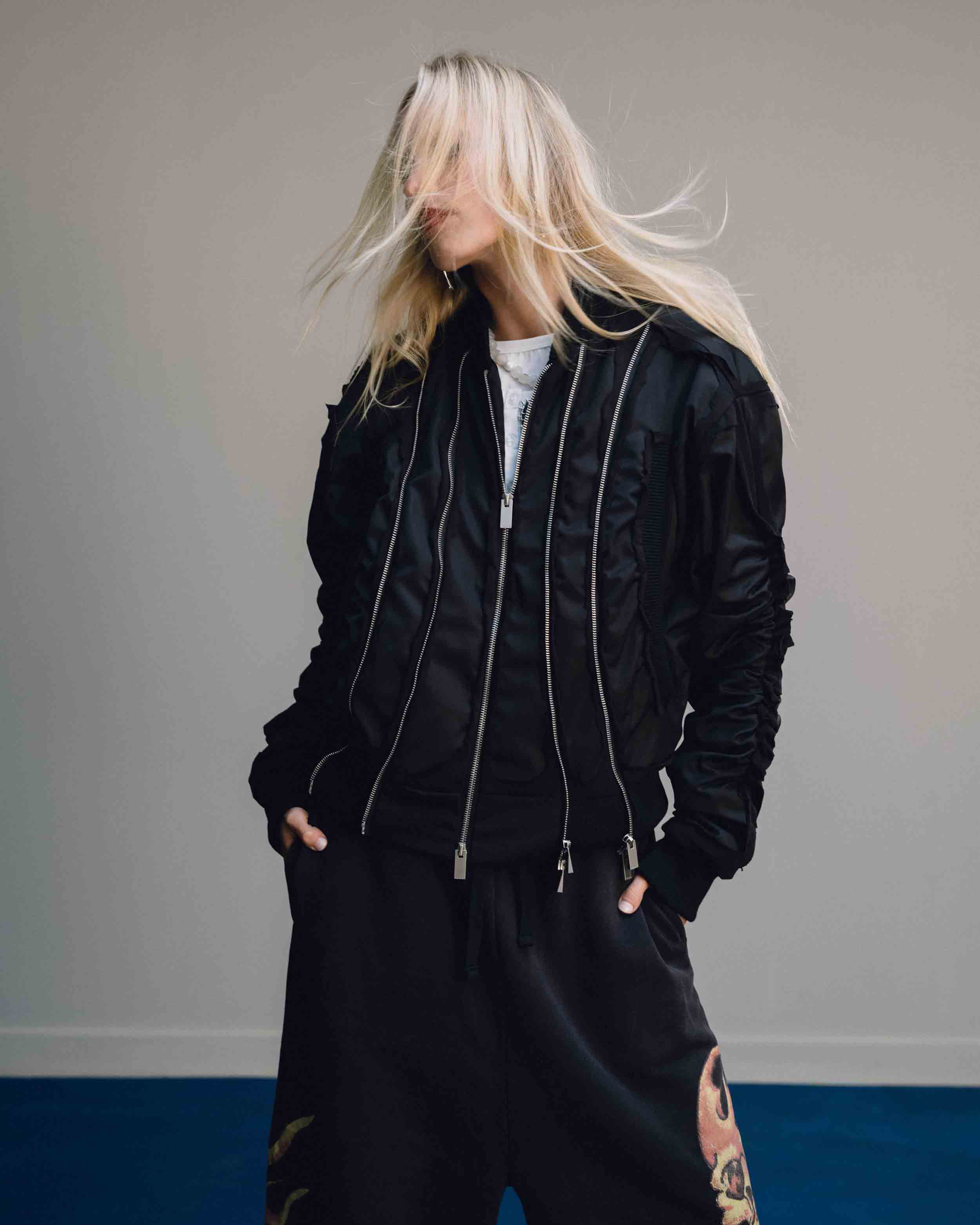 SPYDER MULTI ZIPPER FRINGE BOMBER JACKET