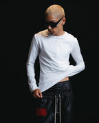 Dual Layer Henley Shirt - White