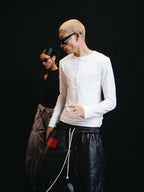 Dual Layer Henley Shirt - White