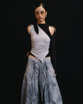 Asymmetrical Overlay Vest - Grey