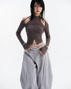 Technical Asymetrical Top - Grey