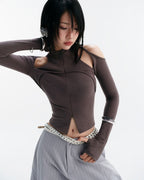 Technical Asymetrical Top - Grey
