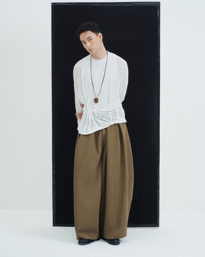 Cacoon Pleated Shirt - White