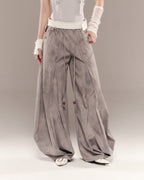 Pleated Wide Leg - Stone